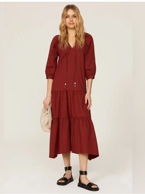 BOSS by HUGO BOSS
Women's Depera Tiered Maxi Dress Sz 4